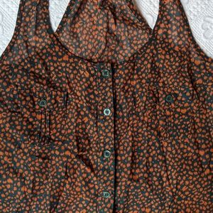 Animal print/ polkadot Mine button down tank